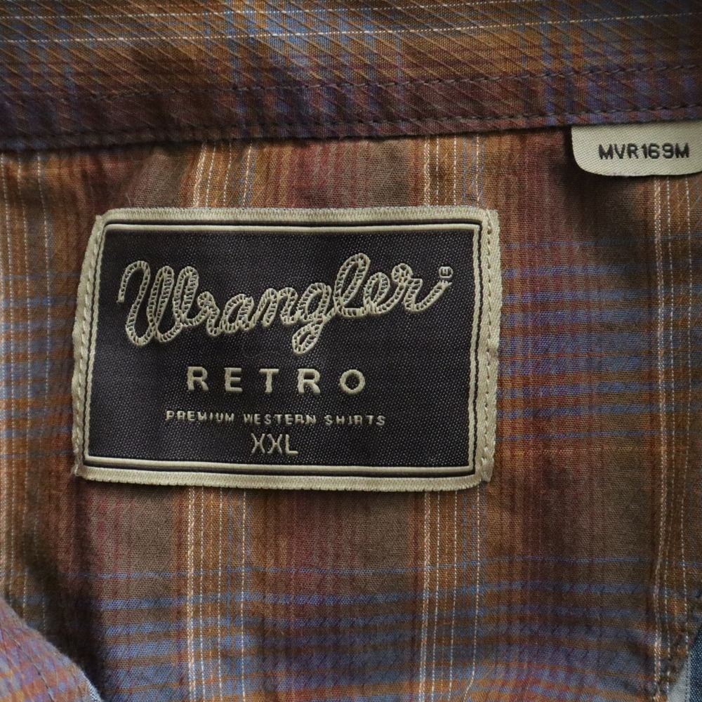 Wrangler Retro Shirt Mens 2XL XXL Western Rodeo Pearl Snap Plaid Long Sleeve - Picture 6 of 8